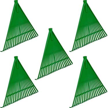 Imagem de Kit 5 Vassouras de Plástico Jardim Grama Rastelo Sem Cabo FS