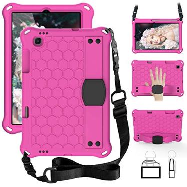 Imagem de Dteck Capa de silicone para tablet Samsung Galaxy Tab S6 Lite (SM-P610) de 10,4 polegadas - Capa de TPU durável com função de suporte, transversal protetora de absorção de choque com alça de mão, rosa
