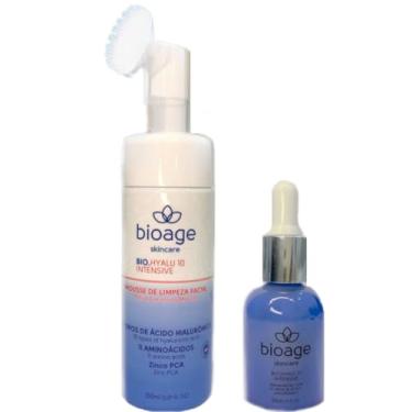 Imagem de Mousse De Limpeza Facial + Serum Bio Hyalu Intensive Com 10 tipos de Ácido Hialurônico - BIOAGE