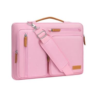 Imagem de MOSISO Bolsa de ombro protetora 360 para laptop, bolsa para computador de 13 a 13,3 polegadas compatível com MacBook, HP, Dell, Lenovo, Asus Notebook, bolsa carteiro aberta lateral com 4 bolsos e alça