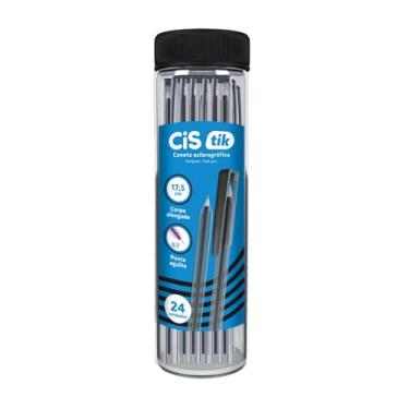 Imagem de CIS, Caneta Esferografica 0,7 mm TIK Squeeze com 24 unidades, cor Preta