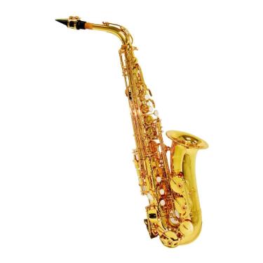 Imagem de Sax Alto Eb Laqueado Dourado Shelter SGFT6430L com Case