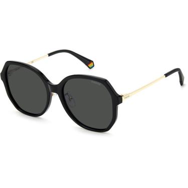 Imagem de Óculos de Sol Polaroid 6177 G S 807 57M9 Preto Feminino - Preto - Feminino - Único-Feminino