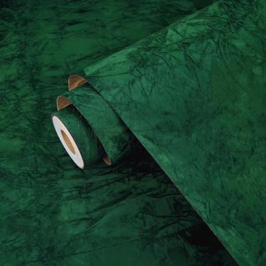 Imagem de Wallercity Papel de contato de pano de folha elegante verde melhore sua decoração de batrhoom com papel de parede de pano autoadesivo e removível para uma reforma rápida do quarto