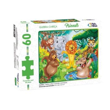 Imagem de Jogo Interativo de Quebra Cabeça Tema Friends Animais Divertidos 60 Pe
