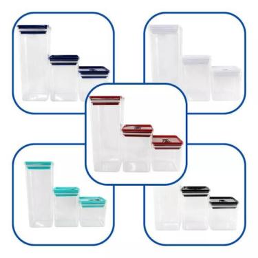 Imagem de Kit Pote Hermético Organizador De Alimentos Dubai Cozinha 3 Peças Pequ