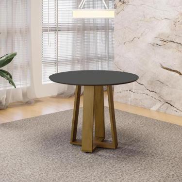 Imagem de Mesa de Jantar Redonda 103cm Multimóveis CR50043, Carvalho/Cinza