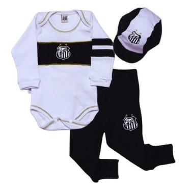 Imagem de Conjunto Bebê Santos Com Body e Boné Longo Oficial - Revedor, G