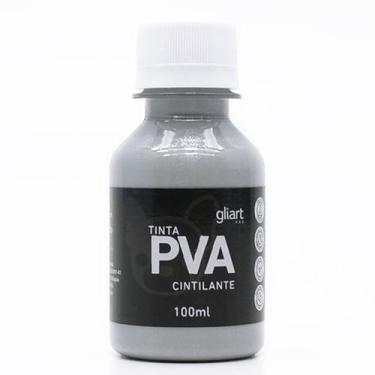 Imagem de Tinta PVA Cintilante 100ml - Gliart, CINZA