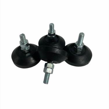 Imagem de Kit 8 pé nivelador/sapata de borracha 5cm parafuso 5/16 pol - VABADUS