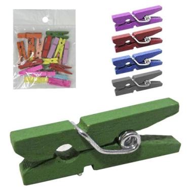 Imagem de Prendedor Mini De Madeira Colors Com 20 Pecas 3,5Cm - Freecom