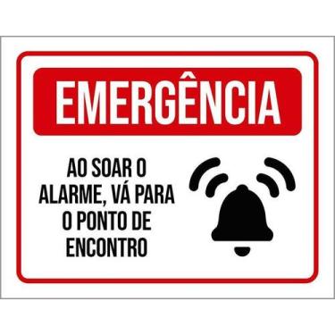 Imagem de Placa Sinalização - Emergência Alarme Ponto Encontro 27X35 - Sinalizo
