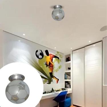 Imagem de Plafonier e Globo Bola De Futebol Para Decoração Infantil - Cafglass, 