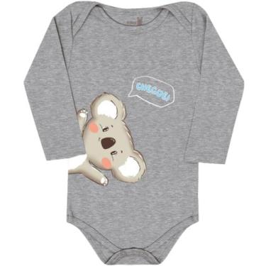 Imagem de Body Manga Longa Menino Kiko E Kika Bory Masculino Bori Bebê Cinza Azu