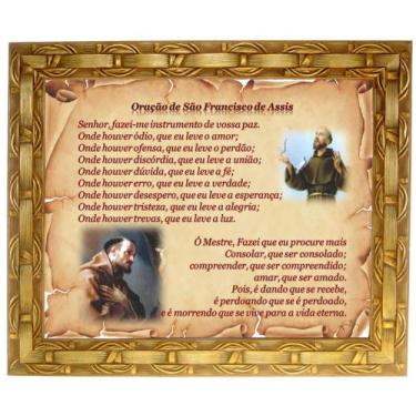 Imagem de Quadro São Francisco Assis, oração, Mod.03, 30x25cm. Angelus