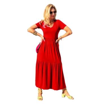 Imagem de Vestido Midi Camadas 3 Marias Verão Manga Curta Plus Size . - Madame, 