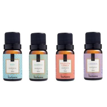 Imagem de Kit 4 Essências Bamboo -Lavanda-Maça Com Canela - Baby - Via Aroma