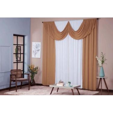 Imagem de Cortina Paris 4,00 x 2,80 Decorativa com Bando Sala Quarto Porta Balcã