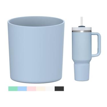 Imagem de WUQID Bota de silicone superior compatível com Stanley Quencher H2.0 1,134 g 850 g 590 ml e IceFlow Flip 850 g 590 ml, serve para o mesmo diâmetro 590 g - 1,134 g, tampa de manga inferior de garrafa