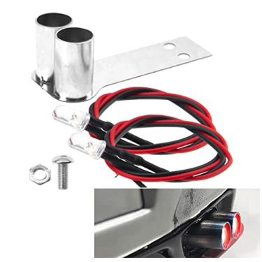 Imagem de ShareGoo Metal Simulation Exhaust Pipe Tailpipe LED Modified Compatible with Traxxas HPI HSP 94123 Sakura D4 Tamiya TT01 1/10 RC Drift Car (Style 2)