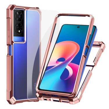 Imagem de Ailiber Capa para TCL 50 XE com protetor de tela, capa transparente TCL 50 XE, amortecedor à prova de choque de camada dupla, transparente [antiamarelamento], capa fina resistente a arranhões - ouro