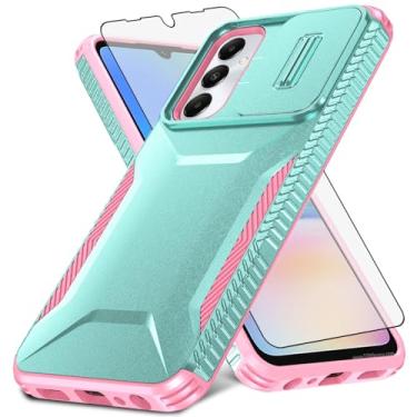 Imagem de Asuwish Capa de telefone para Samsung Galaxy A05s/A05 com protetor de tela de vidro temperado e capa de câmera deslizante fina robusta híbrida à prova de choque acessórios para celular Ao5s Ao5 A 05s