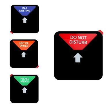Imagem de Sinal de privacidade para escritório, não perturbe/por favor, bata / fora do escritório/em uma placa de reunião, placa de privacidade magnética sem arranhões que permite que outras pessoas saibam se você está disponível ou não (preto)