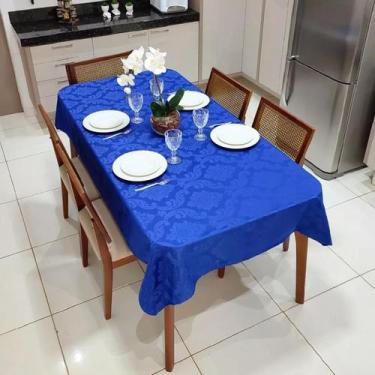 Imagem de Toalha De Mesa Retangular Sala Jantar Jacquard 6 Lugares 2,00m x 1,35m