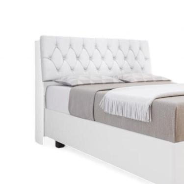 Imagem de Cabeceira Estofada ísis Casal Branca Com Capitonê Branco