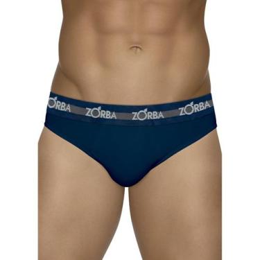 Imagem de Cueca Zorba Slip 764 Forro Frontal 100% Algodão, Marinho, G