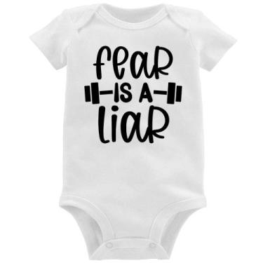 Imagem de Body Bebê Fear Is A Liar - Foca na Moda, Branco, P