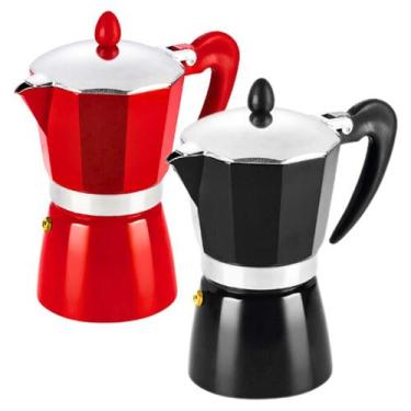 Imagem de Cafeteira Italiana de Alumínio Colorido 6 Xícaras de Café Moka - 300mL