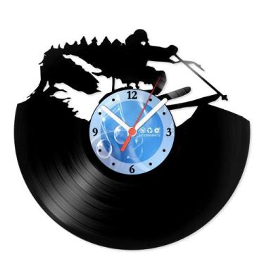 Imagem de Relógio De Parede Disco Vinil Esportes - Esquiador - VES-063 - Moderna