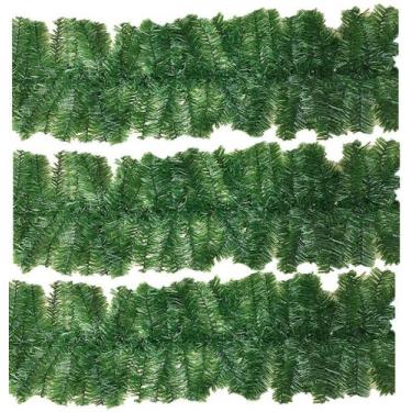 Imagem de Jogo Festão Aramado Verde Pet Plus 35cm x 2 metros 180 Galhos 3 Peças 
