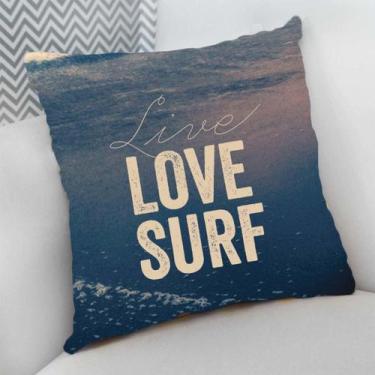 Imagem de Almofada Decorativa Cheia c/ Zíper 25x25 Surf Surfista Praia - Deluzz,
