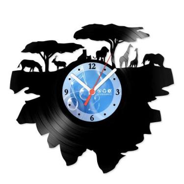 Imagem de Relógio De Parede Disco Vinil Lugares - Savana Africana - VLU-043 - Mo