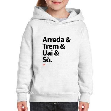 Imagem de Moletom Infantil Arreda & Trem & Uai & Sô - Foca na Moda, Branco, 2