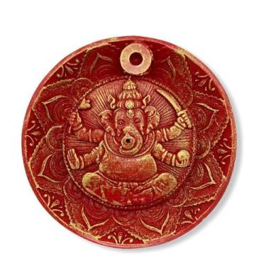 Imagem de Incensario cascata prato ganesha vermelho - Lua Mistica