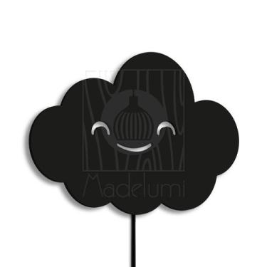 Imagem de Luminária Abajur Parede Nuvem Madeira G9 30cm Decoração Bebê - Madelum