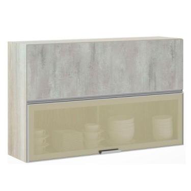 Imagem de Armario Basculante Misto 120cm 2 Porta Lis Legno Crema - LUCIANE MÓVEI