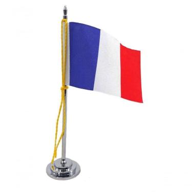 Imagem de Mini Bandeira De Mesa Da França 15 Cm Poliéster