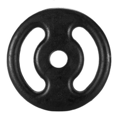 Imagem de Anilha 3 kg Furo 31mm Ferro Fundido Pintado Preto Exercícios Em Casa A