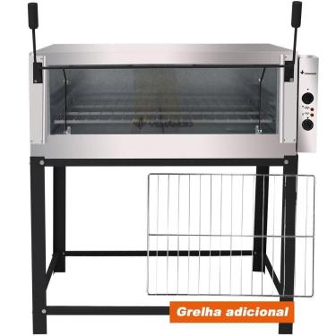 Imagem de Kit Forno Industrial Venâncio Roma Elétrico Aço Inox Pedra Refratária 220v + Grelha Adicional FERI90
