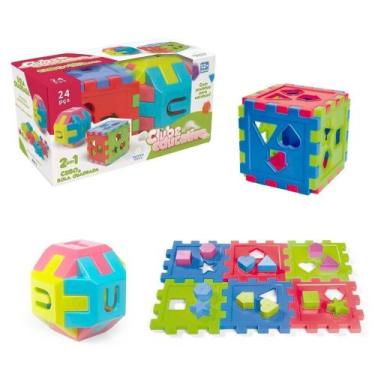 Imagem de Kit Encaixa Bola + Cubo Montar Brinquedo - Colorido - Tutty Toys
