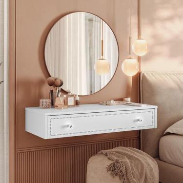 Imagem de Penteadeira Suspensa Strass Gaveta C/ Divisória e Organizador Maquiage