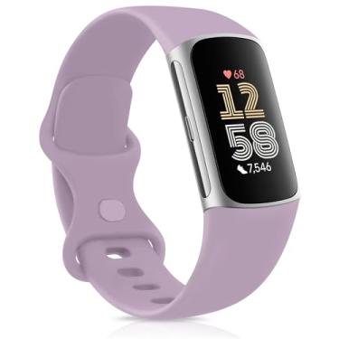 Imagem de Meliya Pulseiras esportivas de substituição para Fitbit Charge 6/Charge 5 (roxo claro, P)