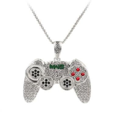 Imagem de CJIAYUJEW Colares com controle de jogo To My Son/Grandson, colares de consola de jogos de cristal colorido para mulheres, homens, punk, hip hop, amizade, colares, melhores amigos, one size, Liga de