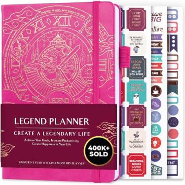 Imagem de Legend Planner – Planejador de vida semanal e mensal para atingir seus objetivos e viver mais feliz. Caderno organizador e diário de produtividade. A5 (rosa choque)