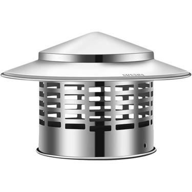 Imagem de Tampas de chuva prateadas para lareira com tela de lareira Tampa de chaminé redonda Tampa de chaminé de aço inoxidável 304 com tela Tubo de fogão Tampa de chaminé Tampa superior da chaminé c