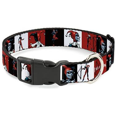 Imagem de Buckle-Down Arlequina com clipe de plástico "Harley Quinn com blocos de poses, vermelho/preto/branco, 1/2"/9-38 cm/Grande